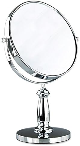 Ohcde Dheark Fashionable Double Faced 8 Inch Desktop Makeup Mirror 3X Magnifier Cosmetic Mirror Round Bathroom Mirror High Definition
