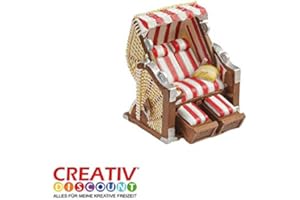 ‎CREATIV DISCOUNT CREATIV DISCOUNT® NEU Mini- Strandkorb Rot-Weiß, ca. 6,5 x 6,5 x 5cm