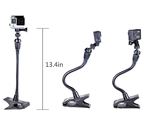 Smatree Pinza de Montaje con Abrazadera + Bolsa de Cordón para GoPro Hero 8,7,6,5, 4, 3+, 3, 2, 1, Session/para Cámaras Compactas(Rosca de 1/4