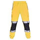 Yazidan Herren Overalls Casual Pocket Work Casual Hosen Casual Hip Hop Jogger Hosen Laufen Sport Track Pants Jogginghose Herren lang | Trainingshose Sporthose mit Bündchen | Enger Beinabschluss |