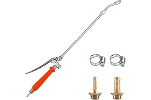 FAHOI Garden Sprayer Wand, Stainless Steel Garden Hose Spray Gun with 2PCS Brass Barb and Shut Off Valve Sprayer Lance Replacement