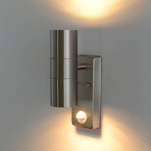 Außenleuchte Außenlampe Edelstahl Wandleuchte mit Bewegungsmelder 109E Eingangsleuchte Lampe