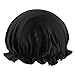 Produktbild perfk Elastische Seide Schlafmütze Nachtmütze Haarpflege Nachthaube - Schwarz