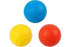 eMKay® Pack of 3 Soft Foam Balls for Kids – 70mm Lightweight Sponge Tennis Balls in BLUE RED & YELLOW – Safe Indoor & Outdoor Sports Balls for Throwing, Catching, Cricket, Tennis & Fun Games