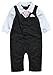 Baby Boy Wedding Tuxedo Waistcoat Design 1pc Outfit Suit (0-3 Month, Black)