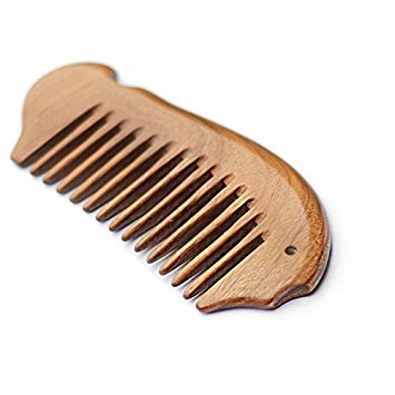 EQLEF® Fisch-Form Beard Holzkamm, nicht statisch Grün Sandelholz handgefertigten Kamm, Schnurrbartkamm Holz - 2