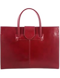 Chicca Tutto Moda Borsa cartella donna a mano e tracolla portadocumenti, Vera Pelle 100% Made in Italy