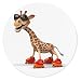 Produktbild Merchandise for Fans 3D-Giraffe mit Sonnenbrille auf Rollschuhen, Mauspad rund aus Textil 20cm, Rutschfester Kautschukrücken, für alle Maustypen