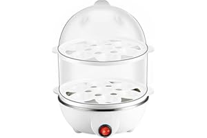 siduytin Quick And Healthy Egg Cooker - Various Cooking Options Large Capacity PP Electric Egg Cooker Electric Egg Boiler, White 2 Layers
