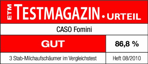 Caso 1610 Fomini Milchaufschäumer, Cremigster Milchschaum, mit Edelstahlfeder und Edelstahl-Standfuß - 4