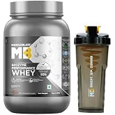 MuscleBlaze Biozyme Performance Whey Protein Powder, Rich Chocolate (1kg / 2.2lbs) + Cyclone Blender Gym Shaker (700ml)