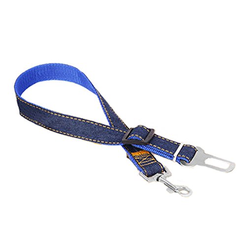 Preisvergleich Produktbild Bequemer Hundesitzgürtel, Hundekatze Sicherheitssitz Sicherheitsgurt Gurtzeug Verstellbarer Führungskasten für Autosfahrzeug. Starkes Denim Material (Seat Belt for Car)