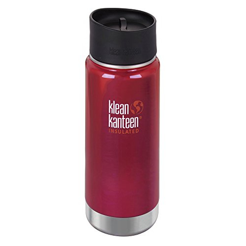 Klean Kanteen 1000604 Vakuumisolierte Trinkflasche mit 2.0 Café Cap 473 ml, Edelstahl, rot