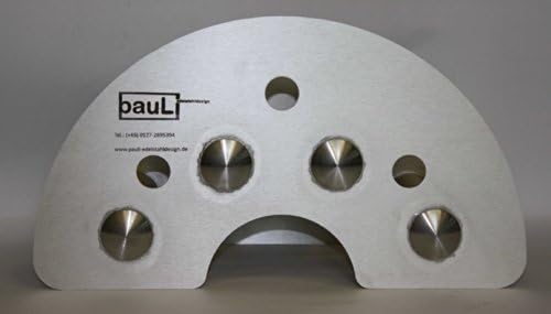 Pauli Edelstahldesign Medium Version Stainless Steel 2 mm Wall Mounted Garden Hose Pipe Holder with End Caps Trag Pipes to close the Void