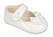 Baby Girls Baypods First Pram Shoes - Button Bar with Bow Design White Patent UK 0 (EU 16, 0-3 Months)