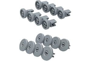 PUREPOWER Geschirrspüler Rollen Ersatzteile – 16 Stück Korbrollen für AEG Spülmaschine | 8 Rollen Oberkorb + 8 Rollen Unterkorb | Universell Passend für viele Modelle