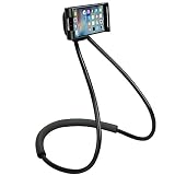 Soutien de téléphone de cou, Letone téléphone portable stand 360 Rotation Flexible Montage Suspendu Paresseux support de cou pour iPhone, Samsung, Huawei Universal Smartphone, pour lit, voiture, canapé, cuisine, bureau, salle de bains,noir