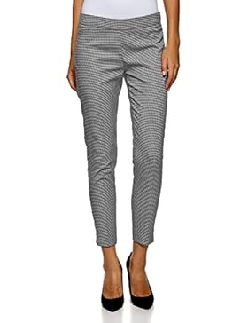 oodji Ultra Damen Hose Slim Fit mit Reißverschlüssen auf Beinen