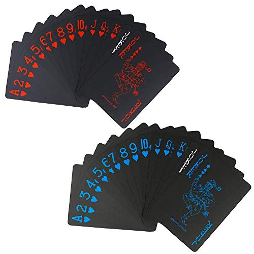 Preisvergleich Produktbild Shangcer Kartenspiel Playing Cards Poker Spielkarten Pokerkarten Poker Karte Spielkarte Spiel-Karten Profi Plastik Deluxe Kartenspiele Zaubertricks Werkzeug Packung mit 2