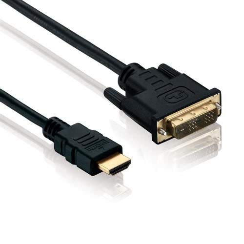 rocabo 1096.0 - Cavo HDMI Tipo A 19 Poli a DVI-D Maschio 18+1 - High Speed - contatti Dorati - Full HD 1080p Nero 1m
