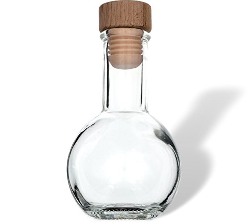 gouveo 12er Set leere 100 ml Tulip Flaschen incl. Holzgriffkorken und 28-seitige Flaschendiscount-Rezeptbroschüre Milchflaschen Saftflaschen Essigflaschen Ölflaschen - 2