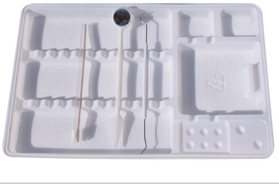 Disposable Plastic Dental Tray, Instrument Tray 284x183x17mm. Ideal for Dental, Beauty, Microblading, Tattooist, Podiatry. Pre moulded 50 per pack