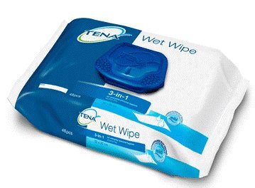 TENA Wet Wipe 3-in-1 32 x 20cm, Pack of 48 x 4