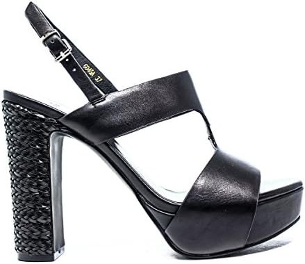 LUCIANO BARACHINI 6045 A WOMAN'S SANDALS, HIGH HEEL, NEW COLLECTION SPRING SUMMER 2016 LEATHER BLACK