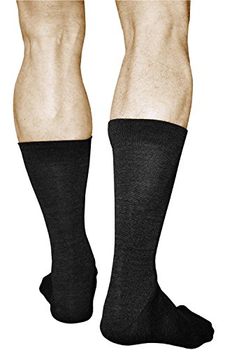 vitsocks Calcetines LANA MERINO Hombre (2 PARES) Para el Frío Invierno Otoño Calidad Premium, negro, 42-43