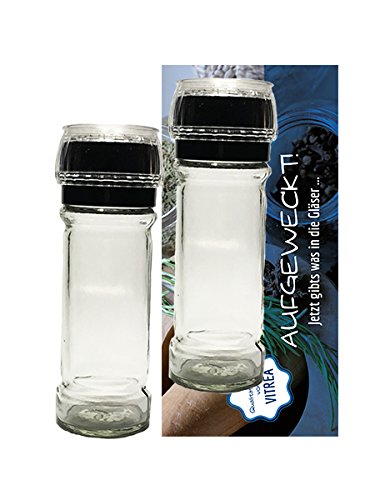 30er Set Gewürzgläser 110 ml Salz und Pfeffermühle für Gewürze, Salz und Chilli, Manuelle Kräutermühle, Salzmühle für Meersalz