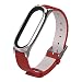 Produktbild Altsommer Armband Leder für Xiaomi Miband 3 Armband Fashion Business Leder Ersatz Armband Armband Armband Metall Schnalle Sport Bügel Armband Leder Armband für Damen Herren (Rot)