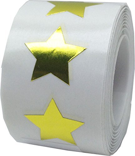Brillante Oro Estrella Pegatinas  19 mm 3 4 Pulgada Ancho  500 Etiquetas en un Rollo