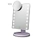 Produktbild TFCFL Touchscreen 16 LED beleuchtete Make-up-Spiegel mit abnehmbare 10x Vergrößerungsspiegel 180 frei drehbare bewegliche perfekt für Make-up, Peeling, Badezimmer, Ankleideraum, Facewashing, Tweezing