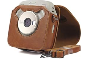 ENJOY-UNIQUE Funda para FUJIFILM Instax Square SQ20 cámara PU Bolsa de Cuero Caso Vintage Correa para el Hombro Bolsa cámara Lleva Cubierta de protección Caso (Marrón)