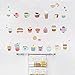 Produktbild Wandaufkleber Kinderzimmer Bunte Tee Tasse Mode Kaffee Lebensmittel Getränke Kuchen Wandaufkleber Für Küche Esszimmer Wand Dekor So Süßes Wohnkultur 2 Stücke