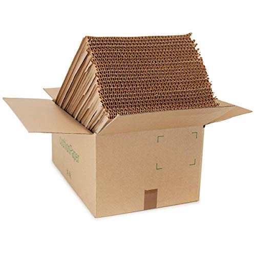 La caja cushionPaperTM por G2C | la alternativa de papel a los envoltorios de burbujas | 10 metros de material cortado en 25 hojas de 40 cm x 60 cm x 12 mm de espesor | Reciclable, naturalmente
