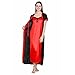 Queen Pretty Women Satin Nighty With Robe - Red & Black RS.425.00