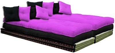 Futon On Line Chaise Lounge Tatami_Violet - Black_80x200 cm.