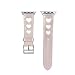 Produktbild Altsommer Armband 5 Farben für Apple iwatch Smart Watch 38mm Herzförmige Vertiefung Leder Uhrenarmband Armband Schnellverschluss Edelstahl MetallSchließe für Herren Damen Silver (Rose Gold)