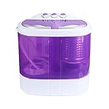  Dawoo 220 V tragbare Waschmaschine, Mini-Waschmaschine, transparente Doppelzylinder-Waschmaschine (lila)