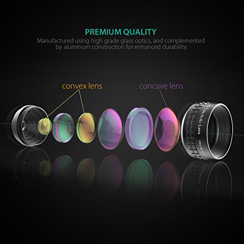 Aukey lente di Barlow 2Â x HD telescopico a clip con nessuna distorsione per iPhone 6/6S/6s Plus/5S, iPad Mini 4/3/2, Android, Windows smartphone e tablet
