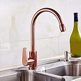 Oudan Küche Bad Becken Waschbecken Mischbatterie Wasserhahn Raum Aluminium Rose Gold Spülbecken Wasserhahn Waschbecken Wasserhahn Waschbecken Mischbatterien (Farbe : -, Größe : -)