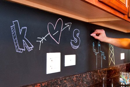 Fancy-fix Tafel-Aufkleber Selbstklebende Tafelfolie Kreidetafel in der Größe 43×200 cm in Schwarz - 4