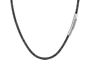 BERRY ONLY 2/3mm Kunstleder Halskette Herren ohne Anhänger, Geflochten Lederkette mit Verschluss Druckknopf/Schwenkschnalle, Lederband Kette Herren 41-76cm Lederhalskette Herren Geschenke für Männer Valentinstag