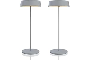 ‎PALMINA Palmina 901,2 Led Tischlampe Dimmbar,4400mah Led Tischlampe Kabellos, IP54-Schutz, Lampe Für Den Innen-/Außenbereich, Geeignet Für Abendessen, Lesen, Schlafzimmer, Garten Und Vieles Mehr/Grau