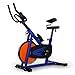 Produktbild Klarfit IRON SPEED Fitnessbike Idoor Cycle komfortabler Profi Fahrradtrainer inkl. Trainingscomputer & Pulsmesser (stufenlos verstellbarer Widerstand, verstellbare Sattelhöhe / Satteltiefe, Anzeige: Kalorienverbrauch) blau-orange