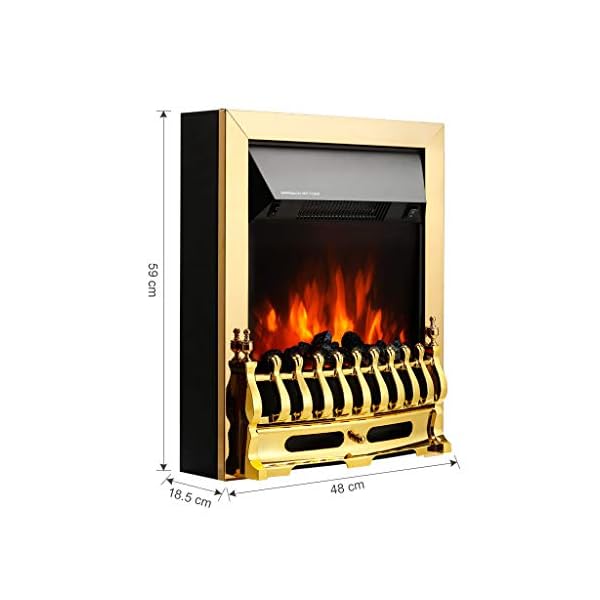 Finether 2000W Freestanding Fireplace Electric Fires/Stove Heater with Detachable Grate/Real Coal and Realistic Flame Effect - Image 7
