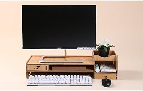 Monitor Riser Desk Organizer 2Tier Wood Office Shelf Pen Holder