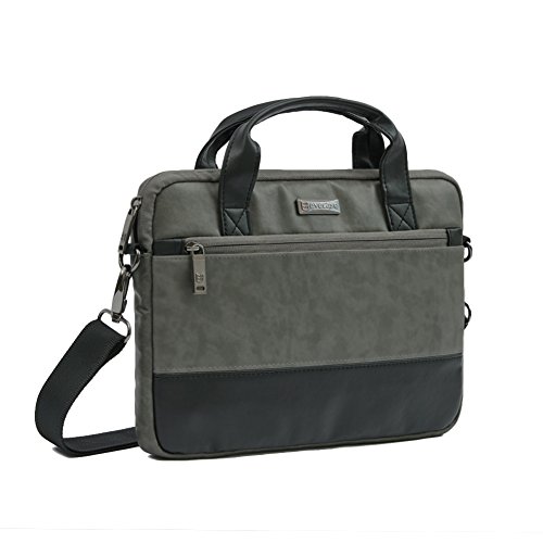 Laptoptasche 11.6, Evecase Premium Doppelfarbige Umhängetasche mit Gepolstert Laptopfach, Fronttasche, Zubehörfach für Laptop in 11,6 Zoll - Waschbär Grau