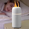 HIVAGI® Touchable Flame Humidifier Ultrasonic Nebulizer - 100ml Desktop Aroma Diffuser for Car and Home with 7-Color LED Lights. (White)